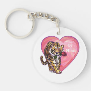Tiger-Valentinstag Schlüsselanhänger