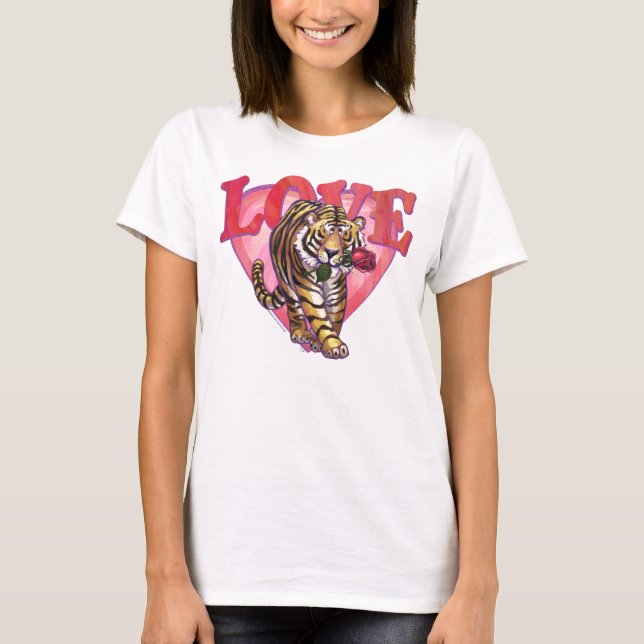 Tiger-Valentinstag T-Shirt (Vorderseite)