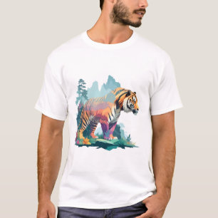 Tiger Vector Art Tierwelt T-Shirt