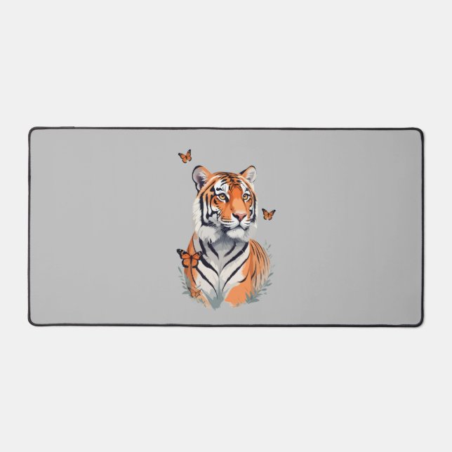 Tiger Vector Malerei Adorable Fun Animal Playing Schreibtischunterlage (Vorderseite)