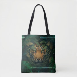 Tiger versteckt sich im Laub