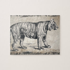 Tiger Vintag Wildlife Grunge Decorative Puzzle