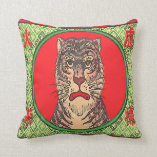 Tiger, Vintage japanische Kunst Kissen