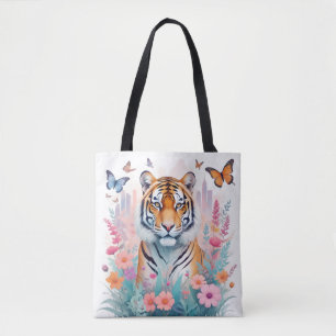 Tiger Vintage Natur-Wald Dschungel-Blume