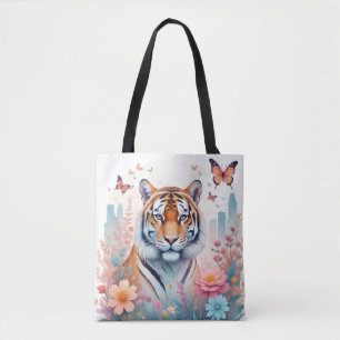 Tiger Vintage Natur-Wald Dschungel-Blume