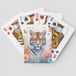 Tiger Vintage Natur-Wald Dschungel-Blume Spielkarten