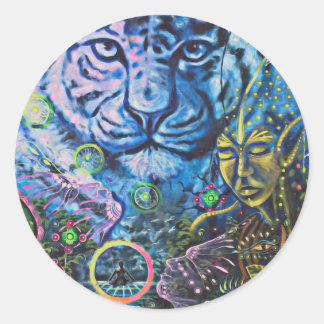 Tiger Vision Runder Aufkleber