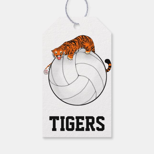 Tiger Volleyball-Geschenketiketten Geschenkanhänger (Rückseite)