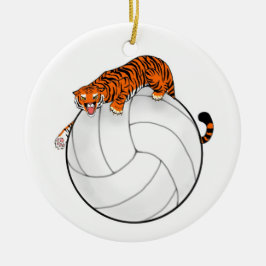 Tiger-Volleyball-Keramik-Weihnachtsverzierung Keramik Ornament