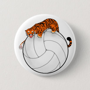 Tiger-Volleyball-Knopf-Button Button