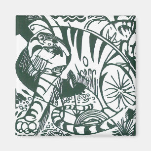 Tiger von Franz Marc, Vintage Ausdruckskunst Magnet