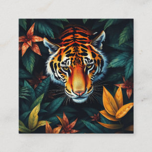 "Tiger von mir" - farbiges Tiger-Portrait Begleitkarte