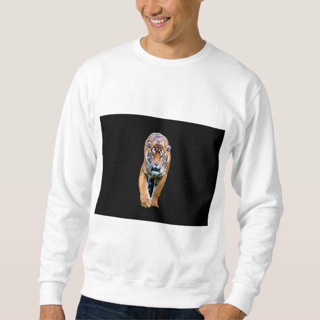 Tiger-Vorlage Moderne Elegante Männer Sweatshirt (Vorderseite)
