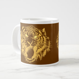Tiger wachsen in Orange mit gelben Augen Jumbo-Tasse