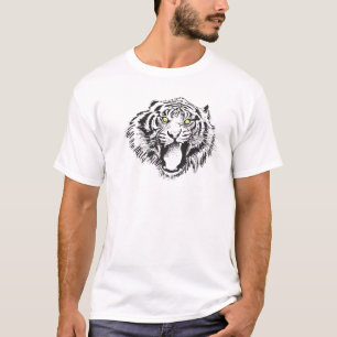 Tiger wachsen schwarz mit gelben Augen T-Shirt