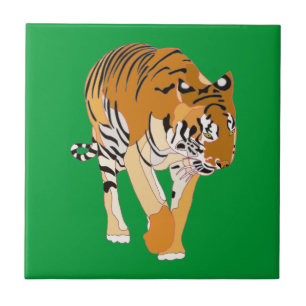 Tiger Walking Digital Painting Keramik Tile Fliese