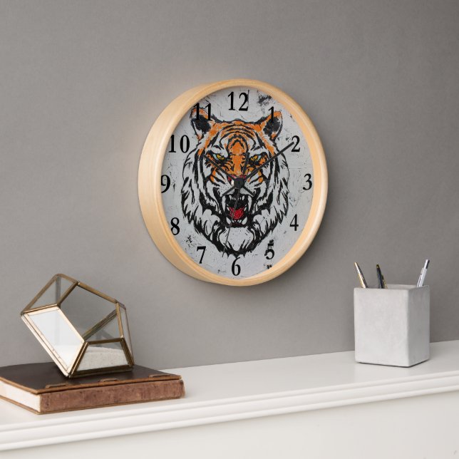 Tiger Wall Clock! Uhr (Büro)