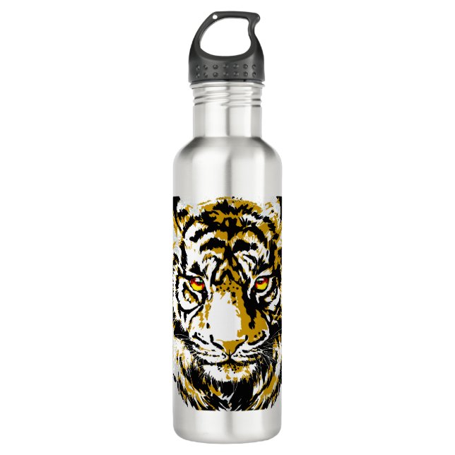Tiger Water Bottle - Tiger Head Edelstahlflasche (Vorderseite)