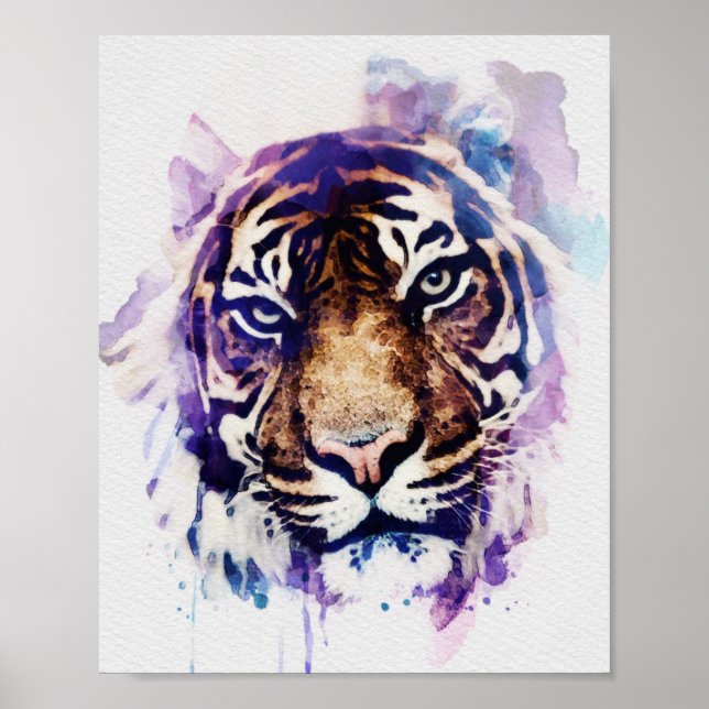 Tiger Watercolor Poster (Vorne)