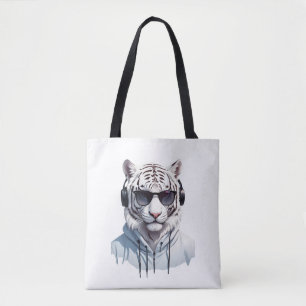 Tiger Wearing Hoodie Funny Cool Animal Character