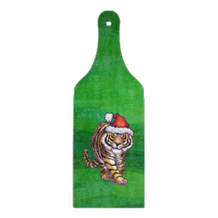 Tiger Weihnachten auf Grün Schneidebrett