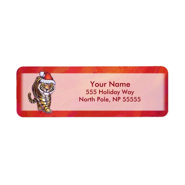Tiger-Weihnachten auf Rot (Vorne)