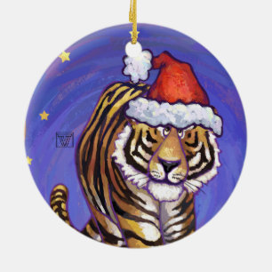 Tiger-Weihnachten Keramik Ornament