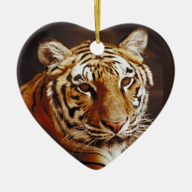Tiger-Weihnachten Keramikornament (Vorne)
