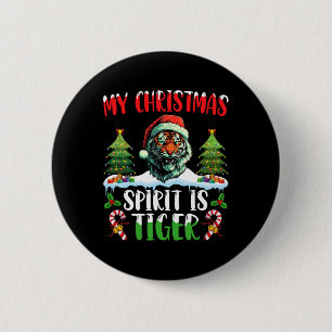 Tiger Weihnachten Santa Hut Xmas Mein Weihnachtsge Button