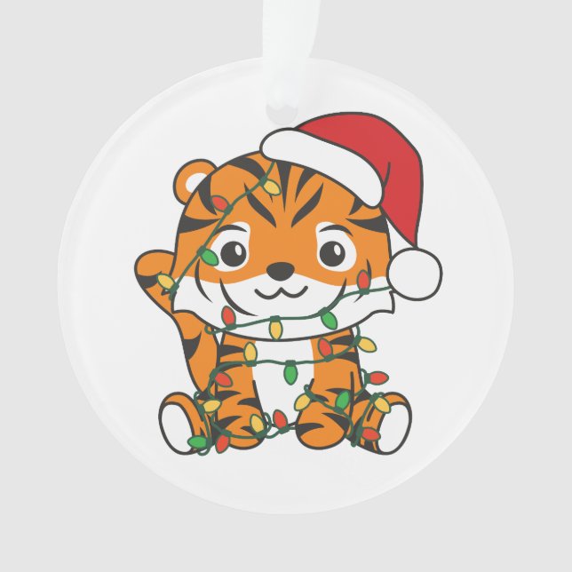 Tiger Weihnachts Wintertiere Urlaub Tiger Ornament (Vorderseite)