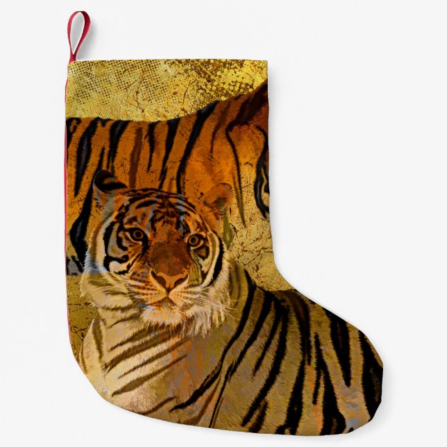 Tiger Weihnachtsfeiertag Strumpf Kleiner Weihnachtsstrumpf (Vorderseite)