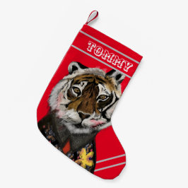 Tiger Weihnachtsfest-Strumpf verkleidet Kleiner Weihnachtsstrumpf