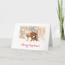 Tiger Weihnachtskarte Feiertagskarte