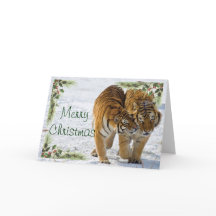 Tiger Weihnachtskarte