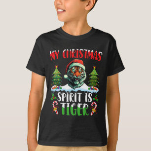 Tiger Weihnachtsmann Santa Hut Xmas Mein Weihnacht T-Shirt