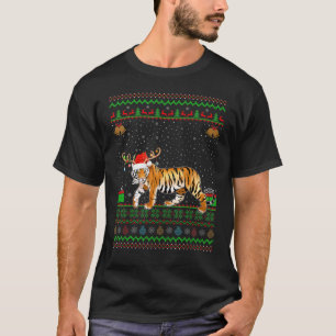Tiger-Weihnachtsmannmütze, die hässlich Bengalisch T-Shirt