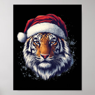 Tiger Weihnachtsmannmütze Funny Zookeeper Tiger Lo Poster
