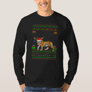 Tiger Weihnachtsmannmütze Matching Ugly Bengalisch T-Shirt