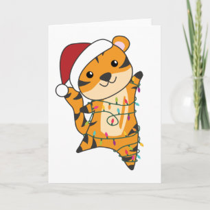 Tiger Weihnachtsschnee Wintertiere Tiger Karte