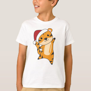 Tiger Weihnachtsschnee Wintertiere Tiger T-Shirt