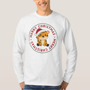 Tiger Weihnachtsschnee Wintertiere Tiger T-Shirt