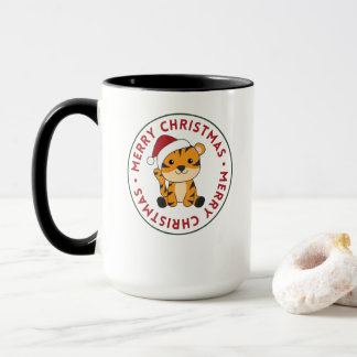Tiger Weihnachtsschnee Wintertiere Tiger Tasse