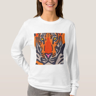 Tiger (weiß) - Shirt für Frauen mit langem Schlaf