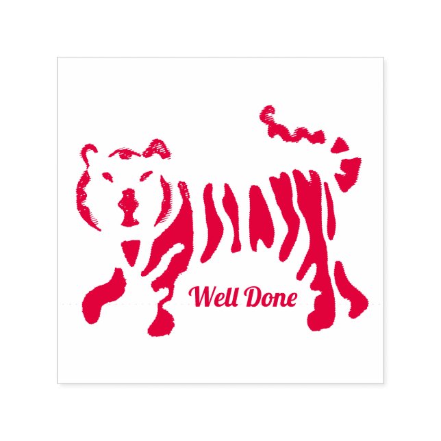 Tiger Well Done Lehrer Briefmarke Permastempel (Design)