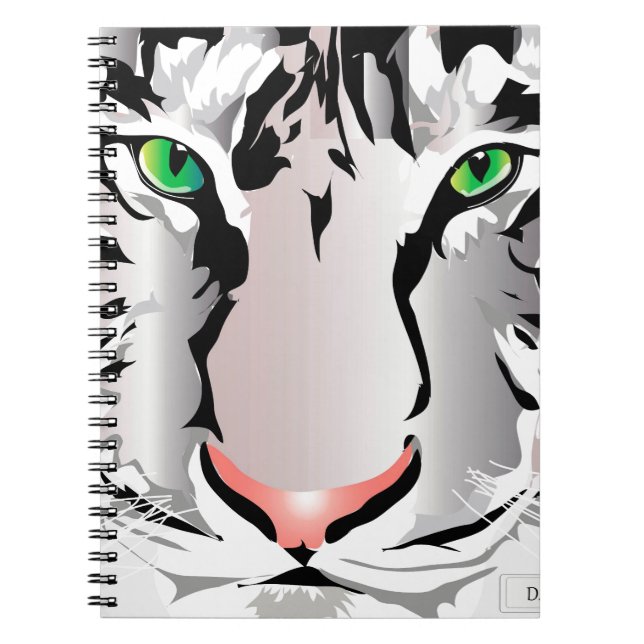 TIGER-WHITE/GRAY NOTEBOOK NOTIZBLOCK (Vorderseite)