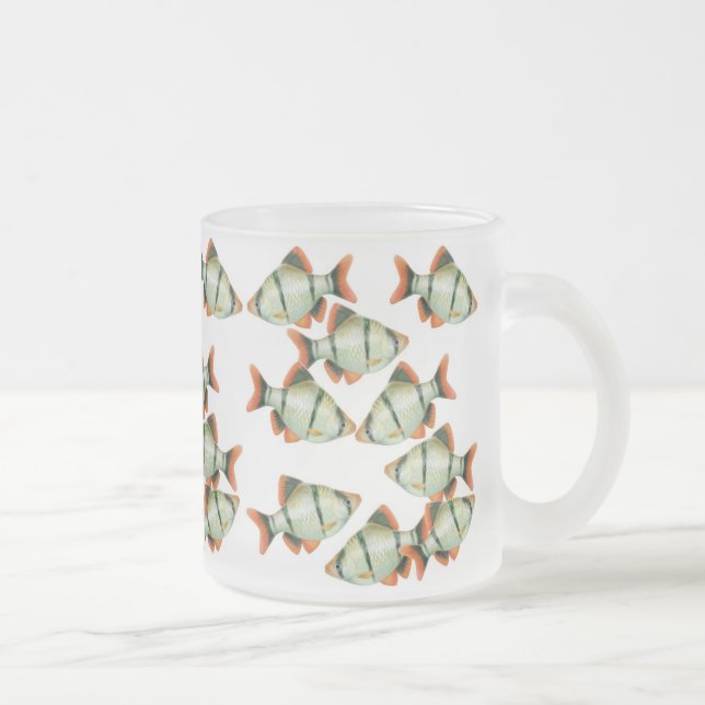 Tiger-Widerhaken-Aquarium-Fisch-Tasse Mattglastasse (Rechts)