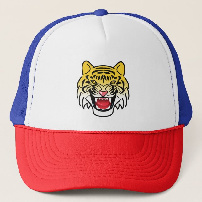 Tiger Wild Animal Head Truckerkappe (Vorderseite)