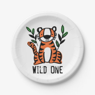 Tiger Wild One Geburtstagsparty Pappteller