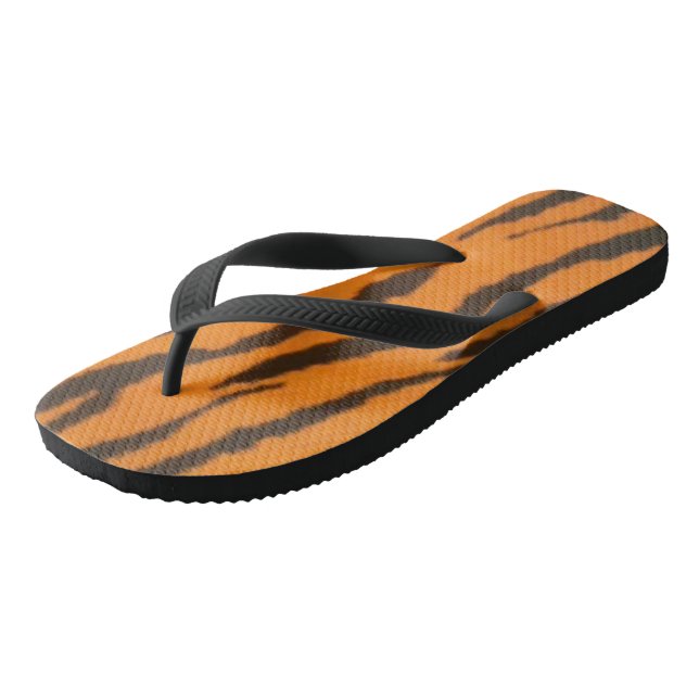 Tiger Wild Print Flip Flops (Schrägansicht)