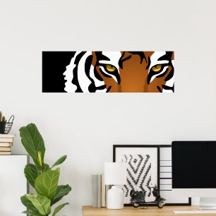 Tiger, wilde Katze auf schwarz Poster